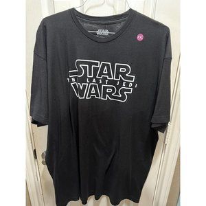 Disney Star Wars The Last Jedi Tee Shirt Size 2XL with dates on the back of tee